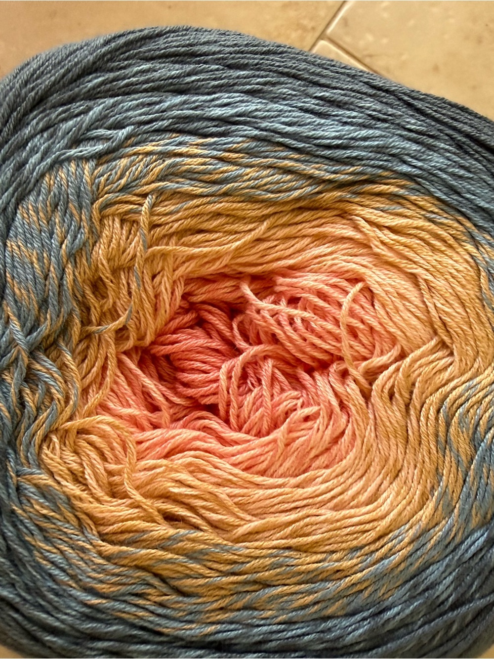 YarnArt Flowers Soft Blue/Pink/Yellow Large Cake-Like Yarn